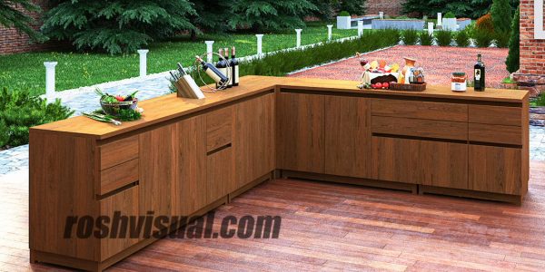 kitchen furniture 3d modeling for teak wood drawer panel