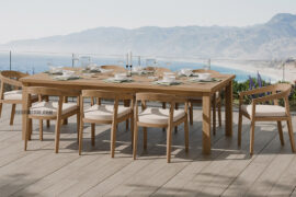 Wooden Dining Table 3D Rendering
